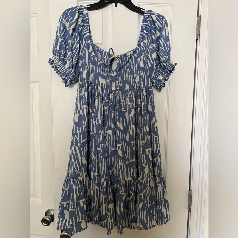 Blue and White Dress